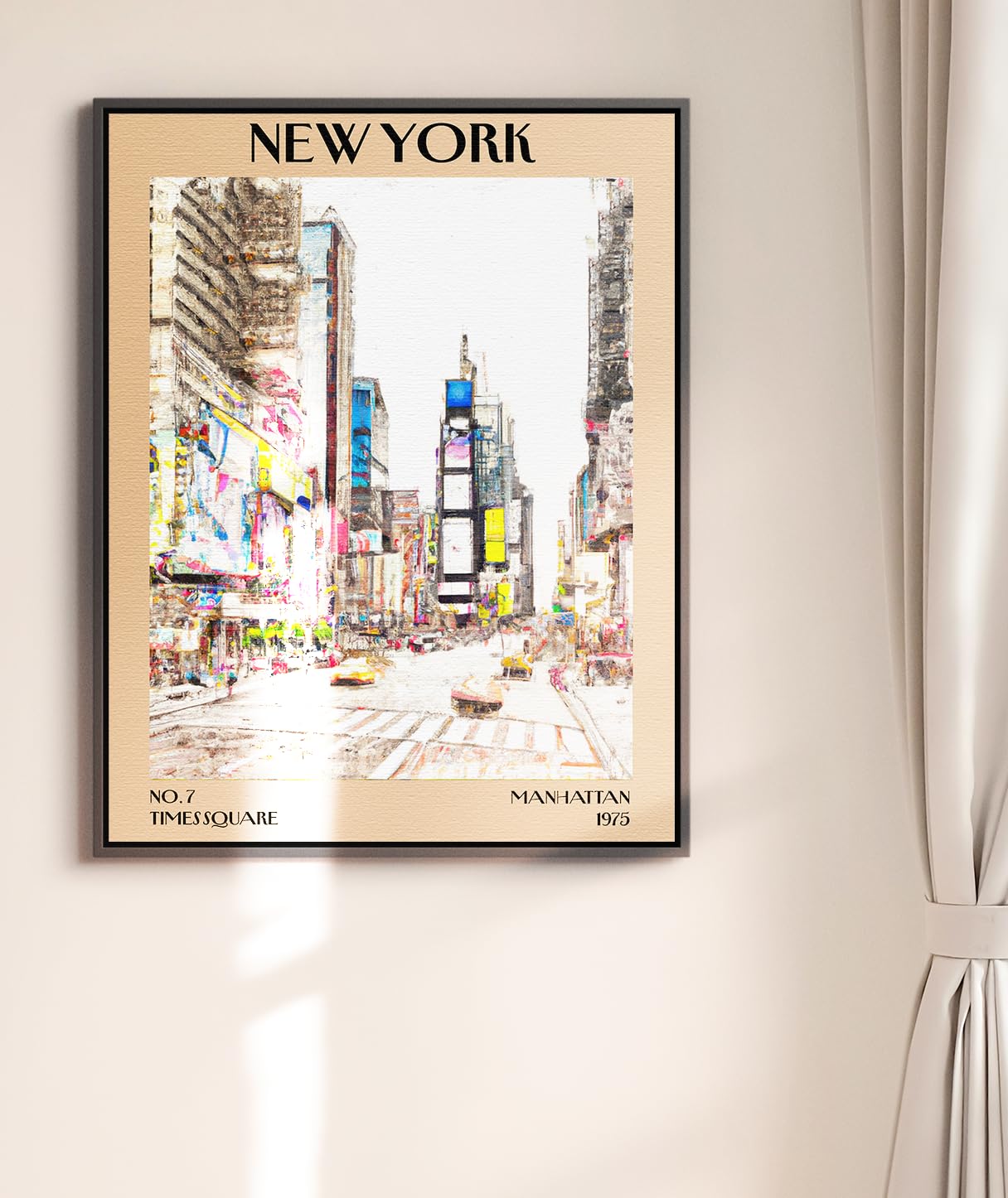 Retro Vintage New York Wall Art Print - 11x14 Unframed Poster - New York City Souvenirs, Cute Trendy Colorful Wall Decor (Times Square, 11x14")