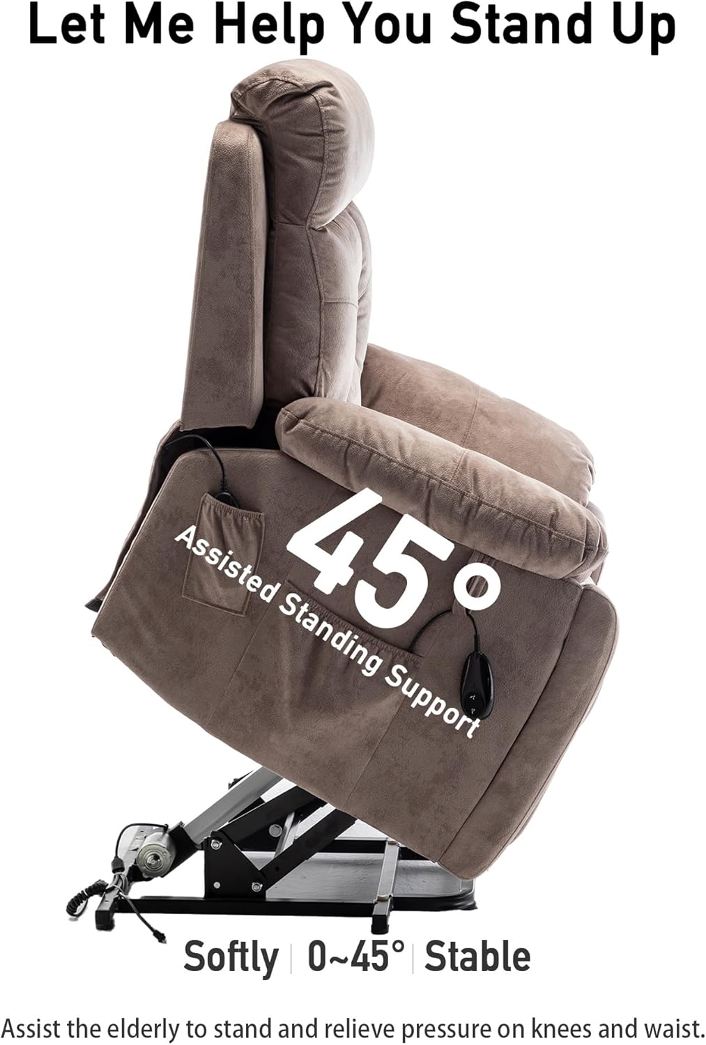 Lazy boy Recliner Chair with Cupholder/Power Lift Recliner Chair for Elderly， Electric Recliner/Big and Tall Recliners for People Up to 6'2"/350lb Range