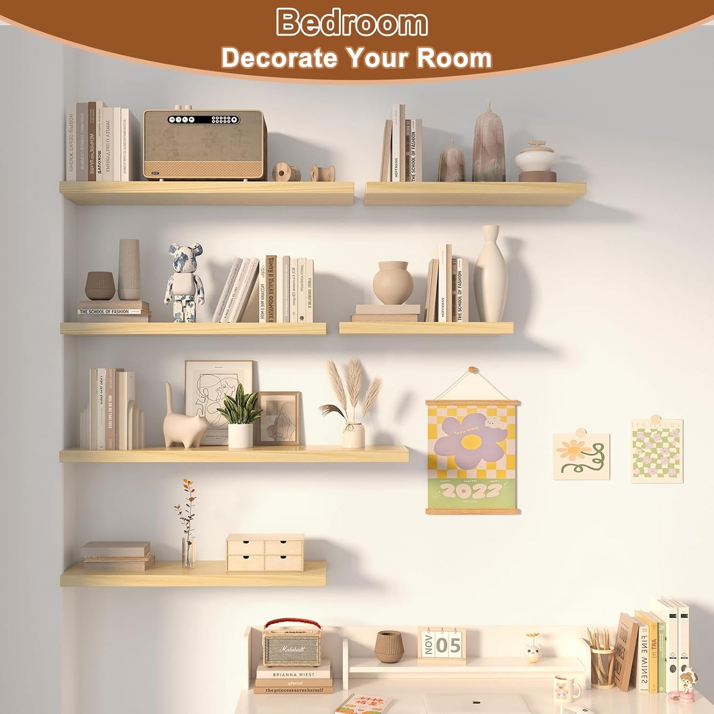 12 Inch Deep Floating Shelves for Wall 1 Pack Floating Shelves Large Storage Space Wall Mount Shelf for Living Room Kitchen Bathroom 30" W x 12" D x 1.2" H Oak