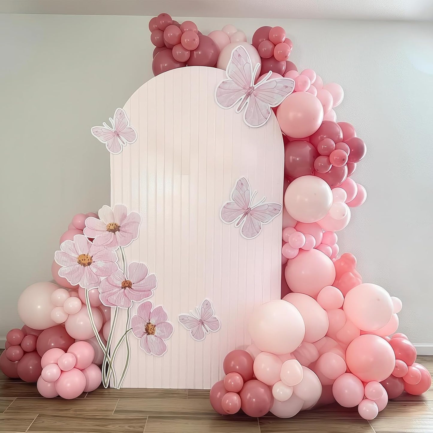 Dusty Pink Balloons 12 Inch Blush Pastel Light Baby Pink and White Latex Party Balloon with Clear Balloons for Women Girls Boho Birthday Wedding Baby Bridal Shower Anniversary Party Decoration