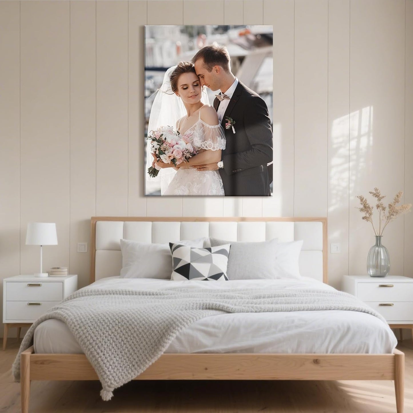 Personalized Custom Canvas Prints with Your Photos & Text, Customized Picture Print, Transform Own Images Into Framed Wall Art Digitally Printed Photo to Canvas, Keepsakes Gifts for Family 30x40’’