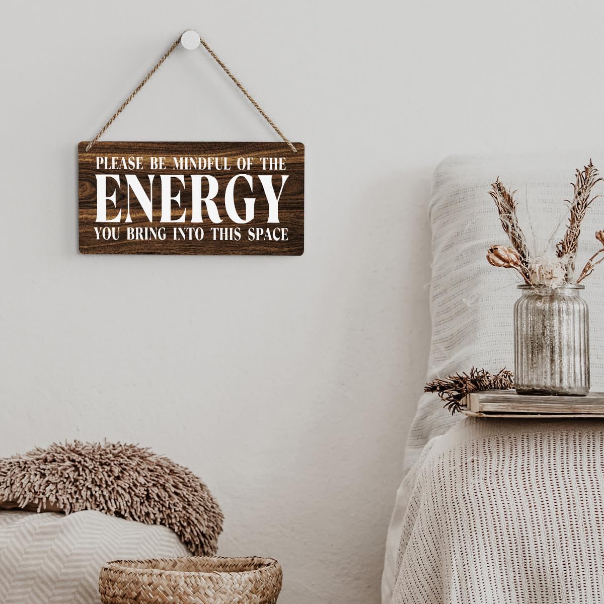 Inspirational Zen Wall Art, Positive Affirmations Wall Decor, Meditation Room Decor Spa Decor Spiritual Wall Art Decor Hanging Sign Wood Plaque Block for Home Office Bathroom Bedroom