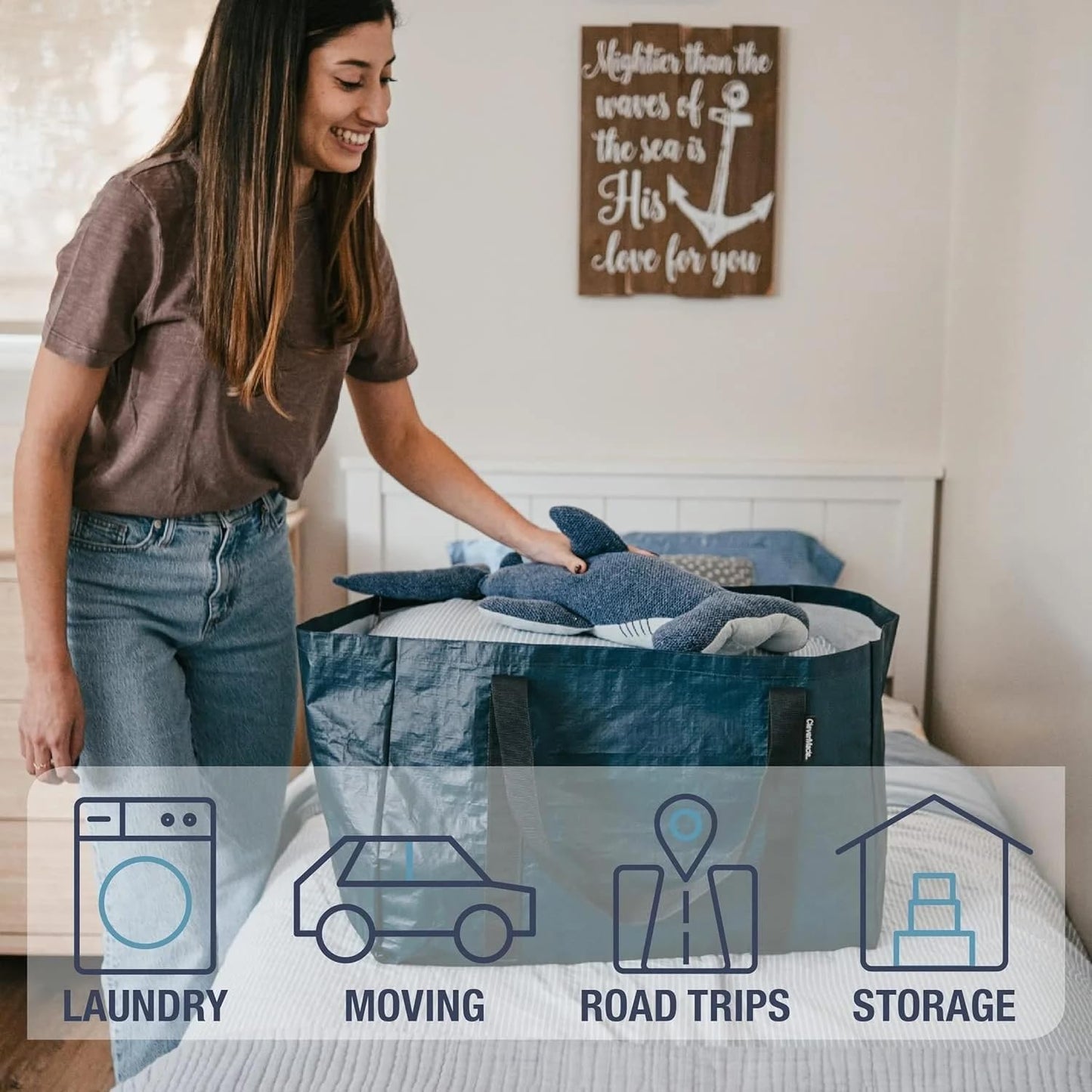 CleverMade Under Bed Storage Bag - Collapsible Storage for Shoes and Clothes Easy Use - Heavy Duty Utility Bag Home