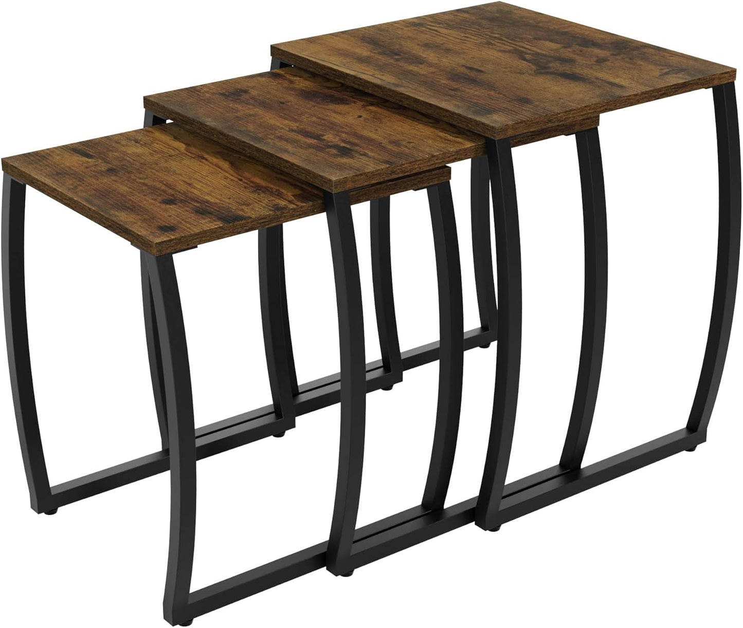 SRIWATANA Nesting Tables, Vintage Side End Tables Living Room, Coffee Snack Table Set of 3