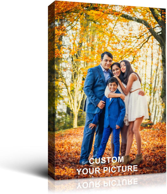 Wewejia Custom Canvas Prints with Your Photos for Family, 28x40inch Personalized Canvas Picture Wall Prints Best Custom Wall Decor for Living Room Bedroom Dining Room Office Easy to hang