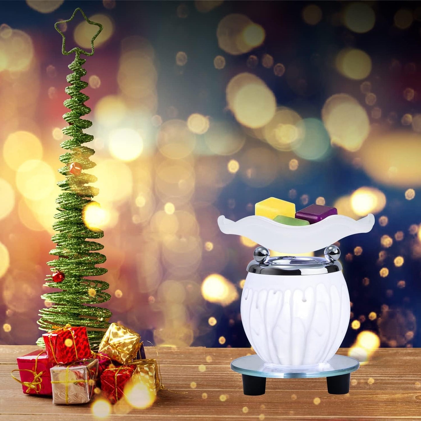 HUNANBANG Electric Oil Melt Warmer Electric Wax Melt Warmer Wax Melter Fragrance Oil Warmer Burner(White2)