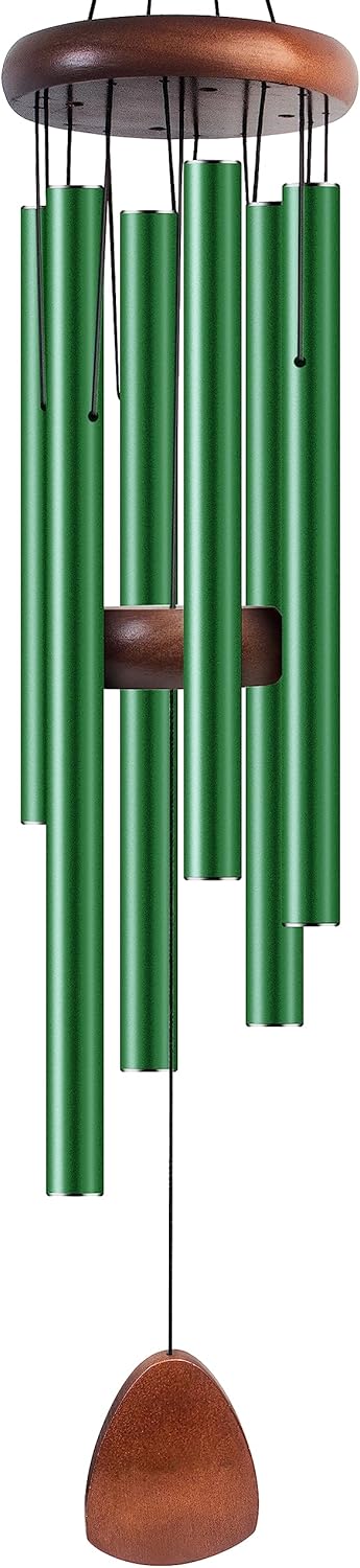 Large Aluminium Wind Chimes 37 Inches to Create a Zen Atmosphere Suitable for Outdoor, Garden, Patio Decoration. Classic Wind Chimes with Wind Catcher Suitable as A Gift for Unisex(Green)