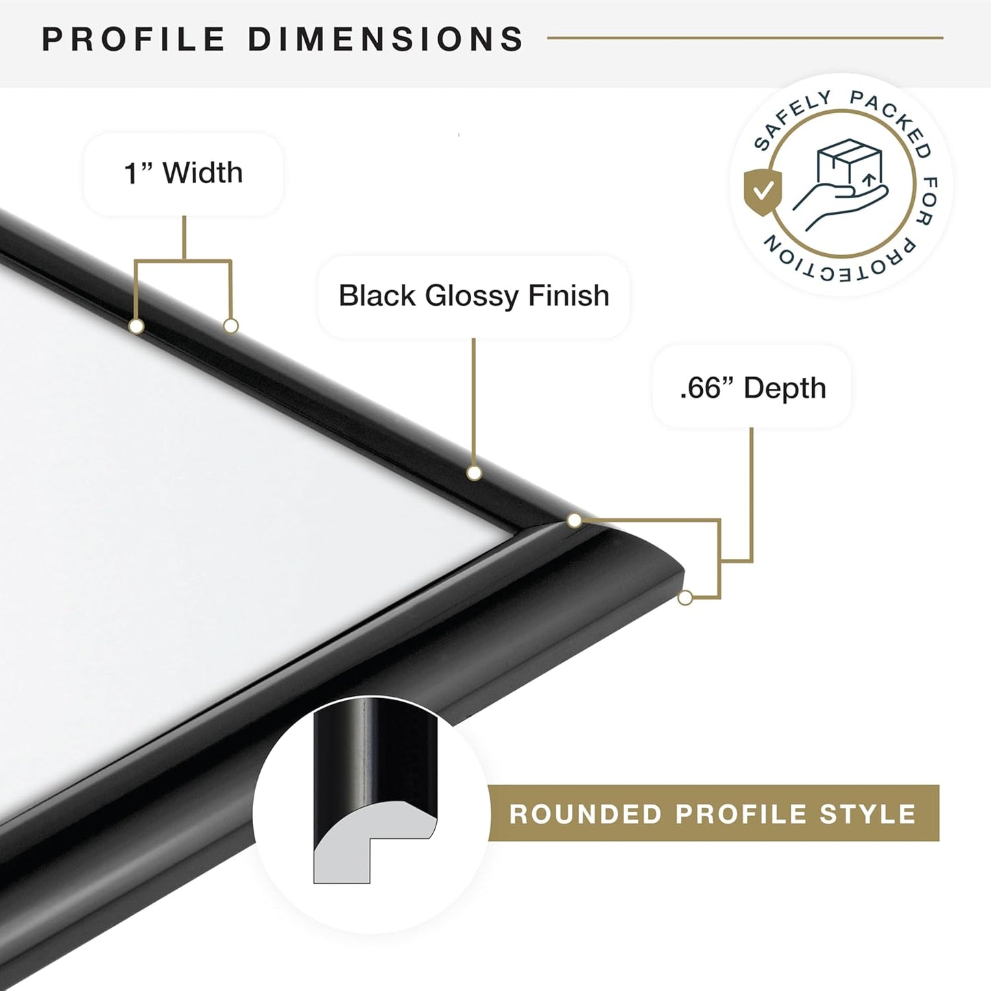 MCS Trendsetter 20x30 Poster Frame Black High-Gloss, Vertical & Horizontal Wall Hanging Large Picture Frame for Photos, Posters & Art Prints (2-Pack)