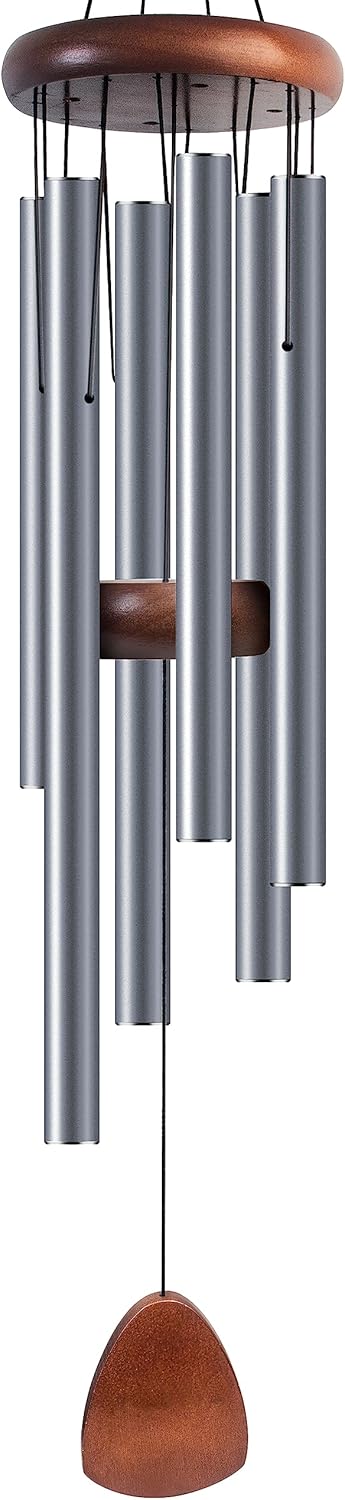 Large Aluminium Wind Chimes 37 Inches to Create a Zen Atmosphere Suitable for Outdoor, Garden, Patio Decoration. Classic Wind Chimes with Wind Catcher Suitable as A Gift for Unisex(Blue Grey)