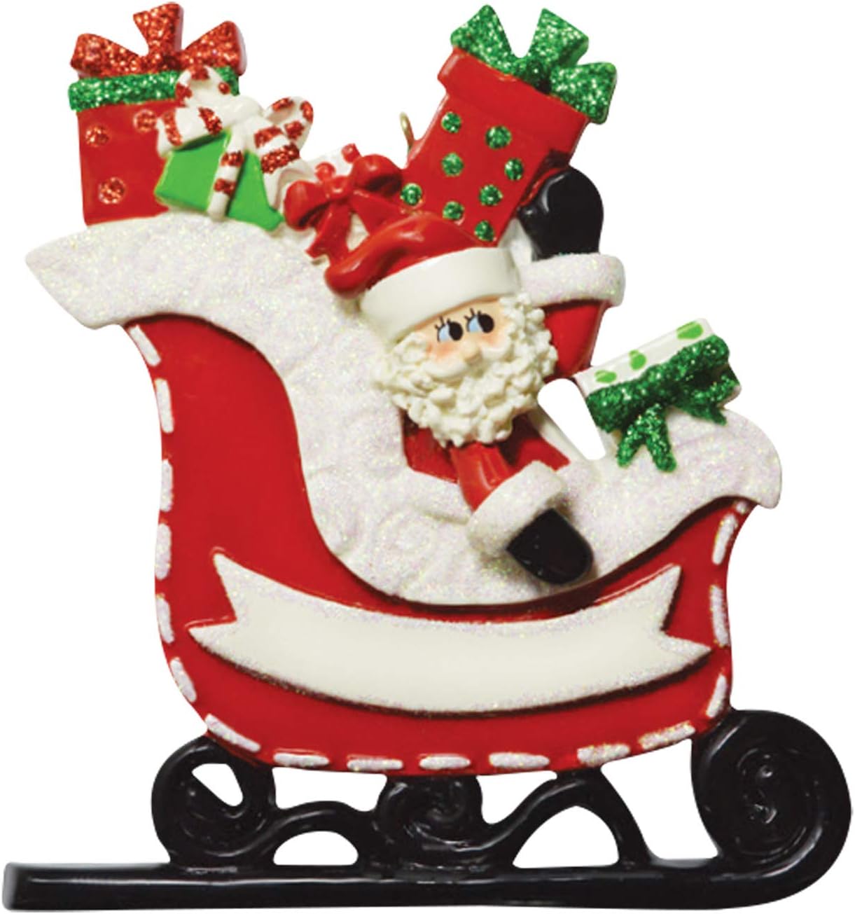 Personalized Christmas Ornaments 2024 - Customized Santa in Red Sleigh Keepsake Ornaments for Christmas Tree