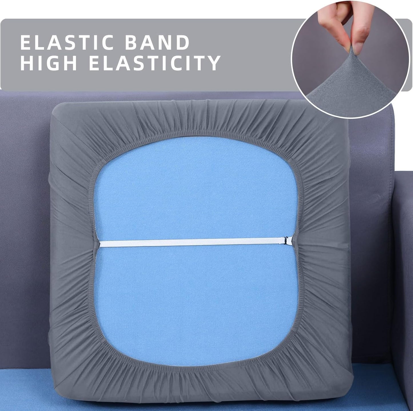 hyha Waterproof Couch Cushion Covers, Sectional Sofa Slipcovers Washable, L Shape Chaise Dog Couch Covers for Sectional Sofa, Universal Furniture Protector (1 Piece for Chaise, Grey)