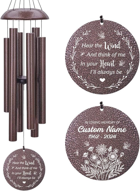 Personalized Wind Chimes, Wind Chimes for Loss of Loved Father/Mother/Lover, Commemorative Sympathy Bereavement Gifts for Condolences/Funeral (36 inch)