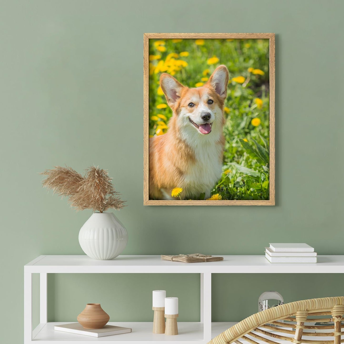 NWT Custom Framed Poster Prints with Your Any Photos, Personalized Canvas Pictures for Wall to Print Framed - 8"x10" Natural