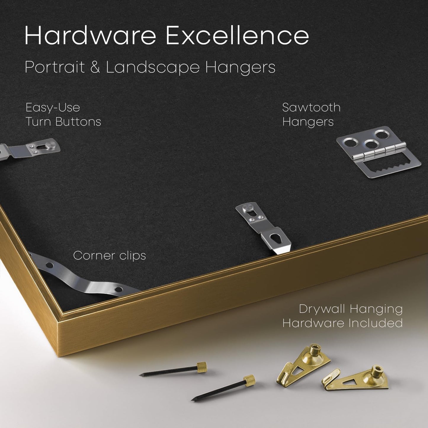 Homeforia 24x36 Picture Frame Bronze, High End Metal 24 x 36 Large Poster Frames with Mat 20 by 30 Photo, 24x36 Brass Frame Matted to 20x30 Print, 36x24 Thin Frames, Tempered Glass, Wall Kit, Set of 1