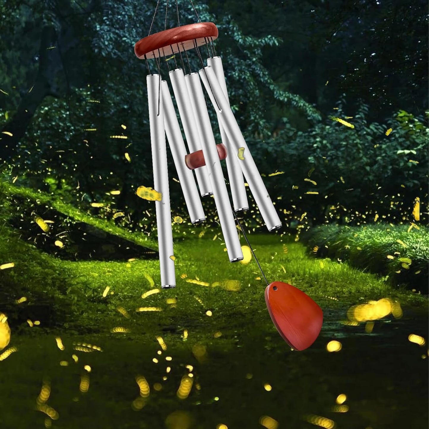 28" Wind Chime for Mothers Day, Decorative Wind Chimes for Outside, Memorial Windchimes Remembrance Gift for Women Mom Grandma, Metal Wind Chimes Outdoor Decor for Garden Patio Zen(Silver)