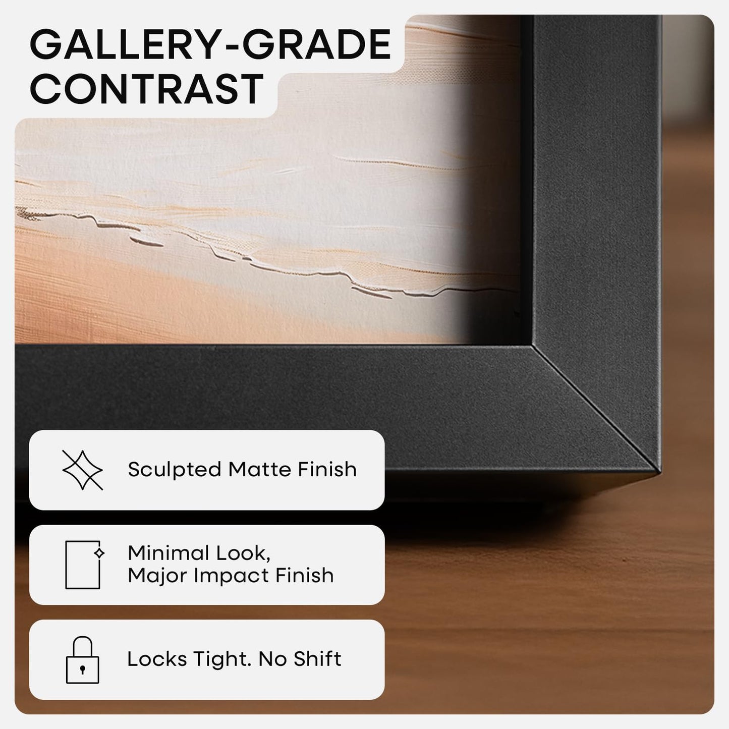 Homeforia 14x14 Picture Frame Black, High End Metal 14 x 14 Square Poster Frames with Mat 12 x 12 Photo, 14x14 Black Frame Matted to 12x12 Print, 14by14 Thin Frames, Tempered Glass, Wall Kit, Set of 1