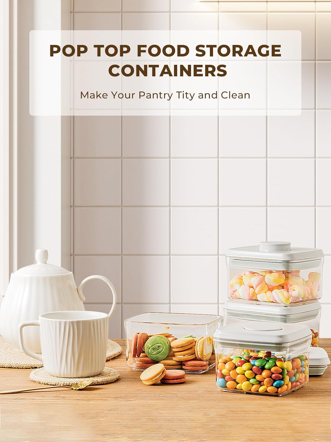 0.6 Qt Pop Containers - 3 Pack Mini Travel Snack Container, BPA Free Food Storage Canisters with Lids, Small Freezer Containers Candy Jar Plastic 520ml*3