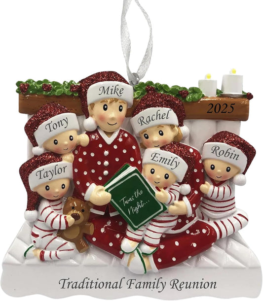 2025 Family Christmas Ornament – Personalized Ornament for Families – Custom Family Ornament – Holiday Tree Decoration Keepsake Gift (Family of 6)