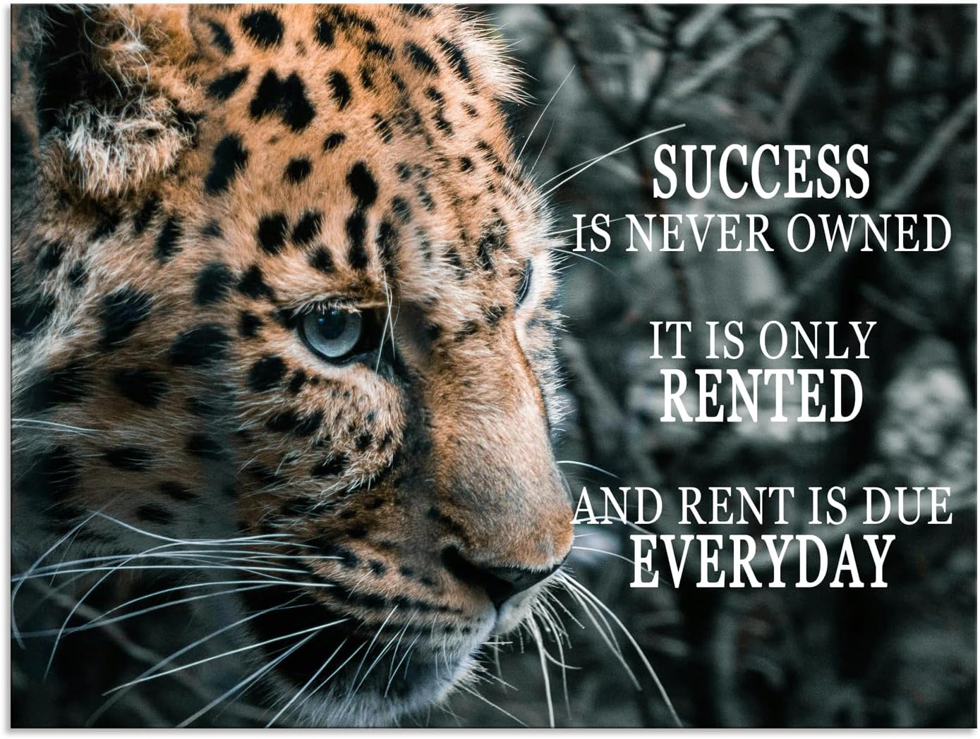 Success Is Rented Inspirational Wall Art Success Entrepreneur Quotes Posters Motivational Wall Decor For Office Living Room Bedroom Office Bathroom Canvas Print Framed Ready to Hang [30" W X 40" H]