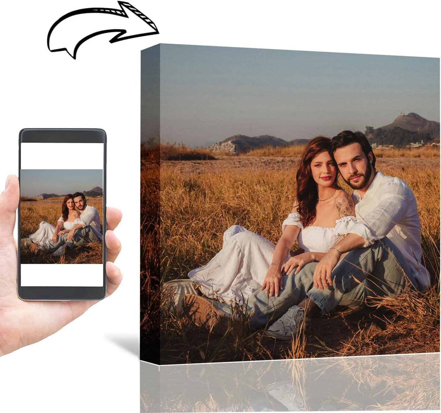 Custom Framed Canvas Prints With Your Photos-Personalized Picture To Canvas Wall Art ，Home Decoration Gifts Holiday Gifts