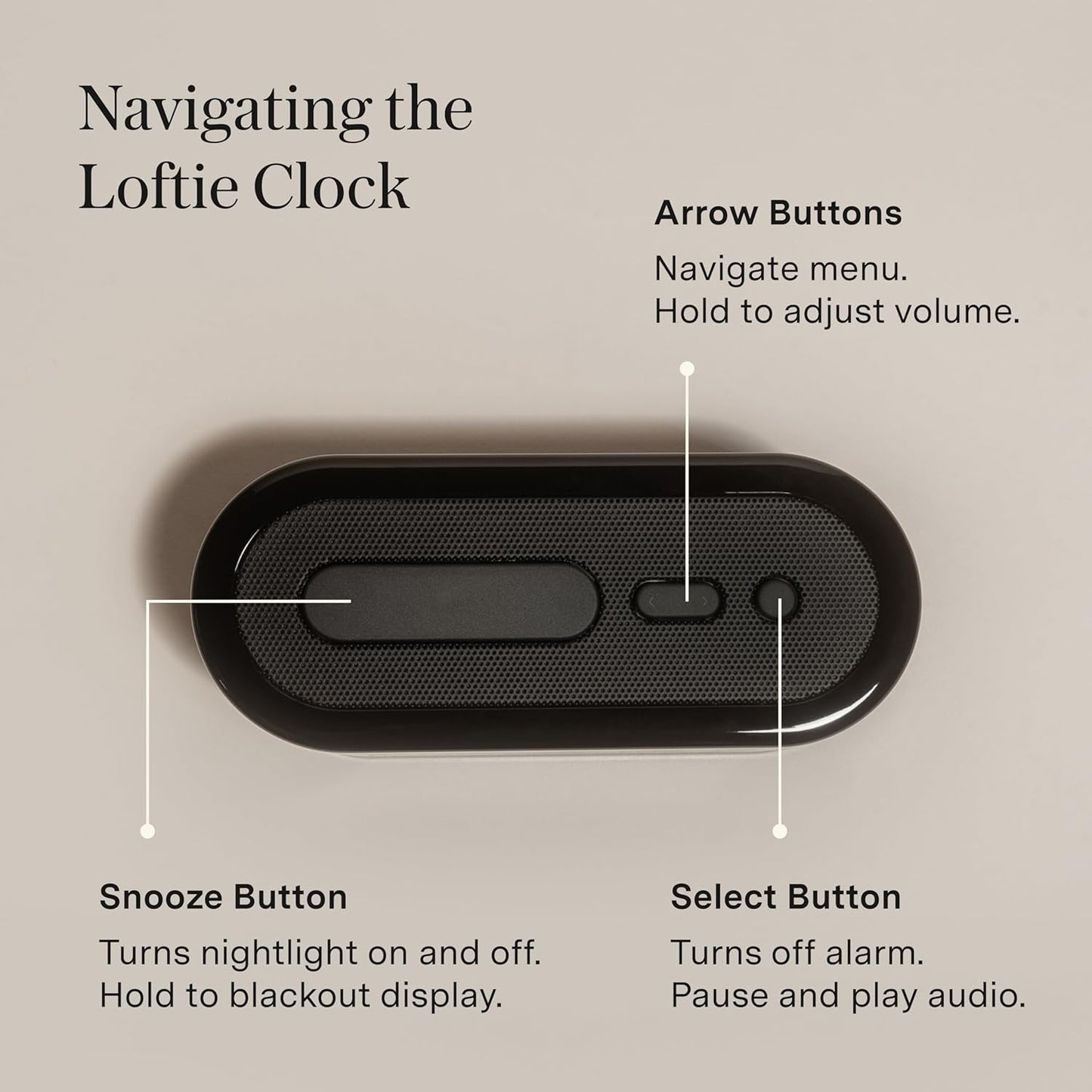 Loftie Alarm Clock with Sound Machine – Smart Alarm Clock with Light, White Noise, Bluetooth Speaker, Night Light Sound Machine, 100+ Sounds, Blackout Mode, No WiFi Mode, Optional Subscription - Peach