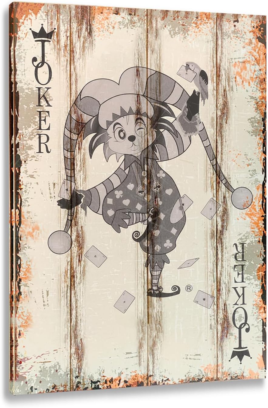 Poker Canvas Wall Art Print black Joker Game Room Wall Art Print Wall Decor Prints Poster With Framed