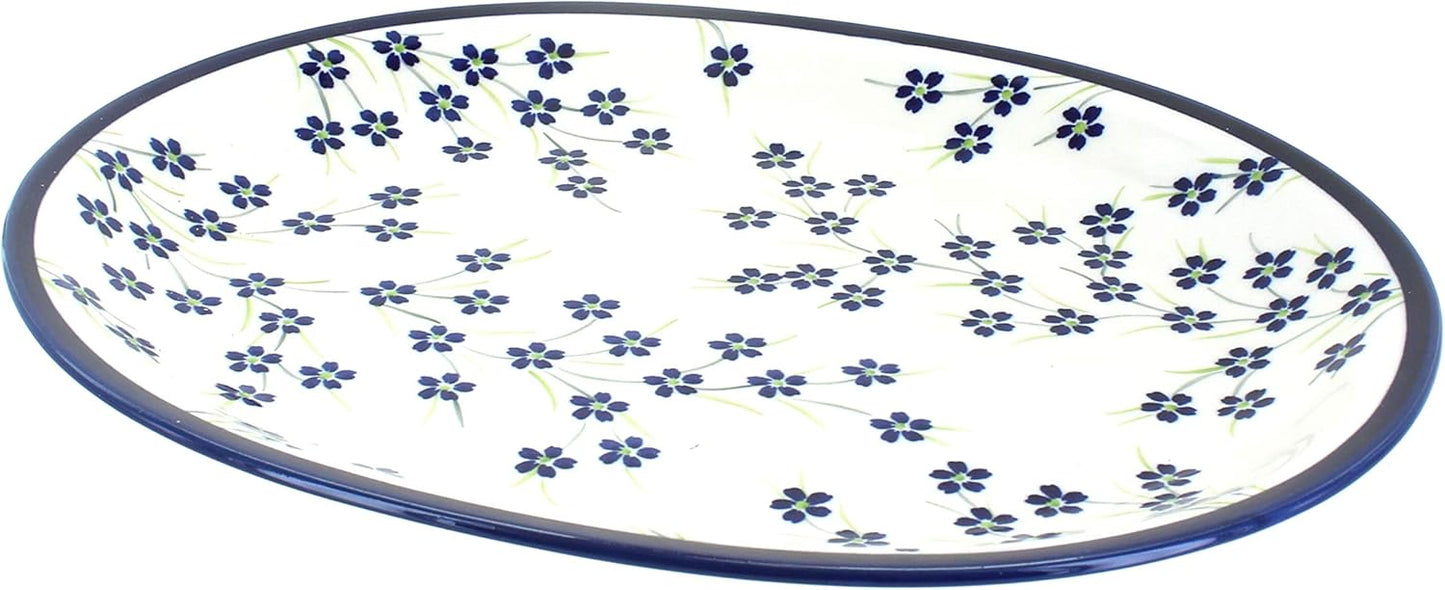 Blue Rose Polish Pottery Willow Large Serving Platter