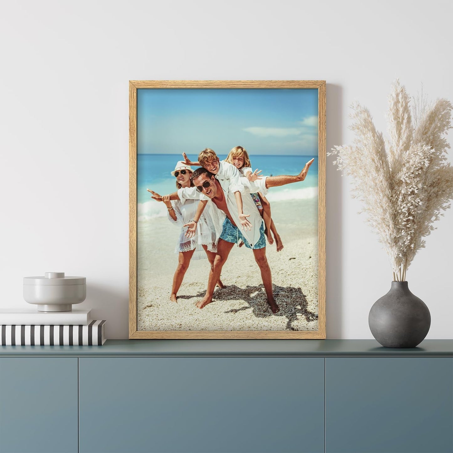 wall26 Custom Framed Poster Wall Art for Living Room, Bedroom Canvas Prints for Home Decoration Ready to Hang - 11"x14" Natural