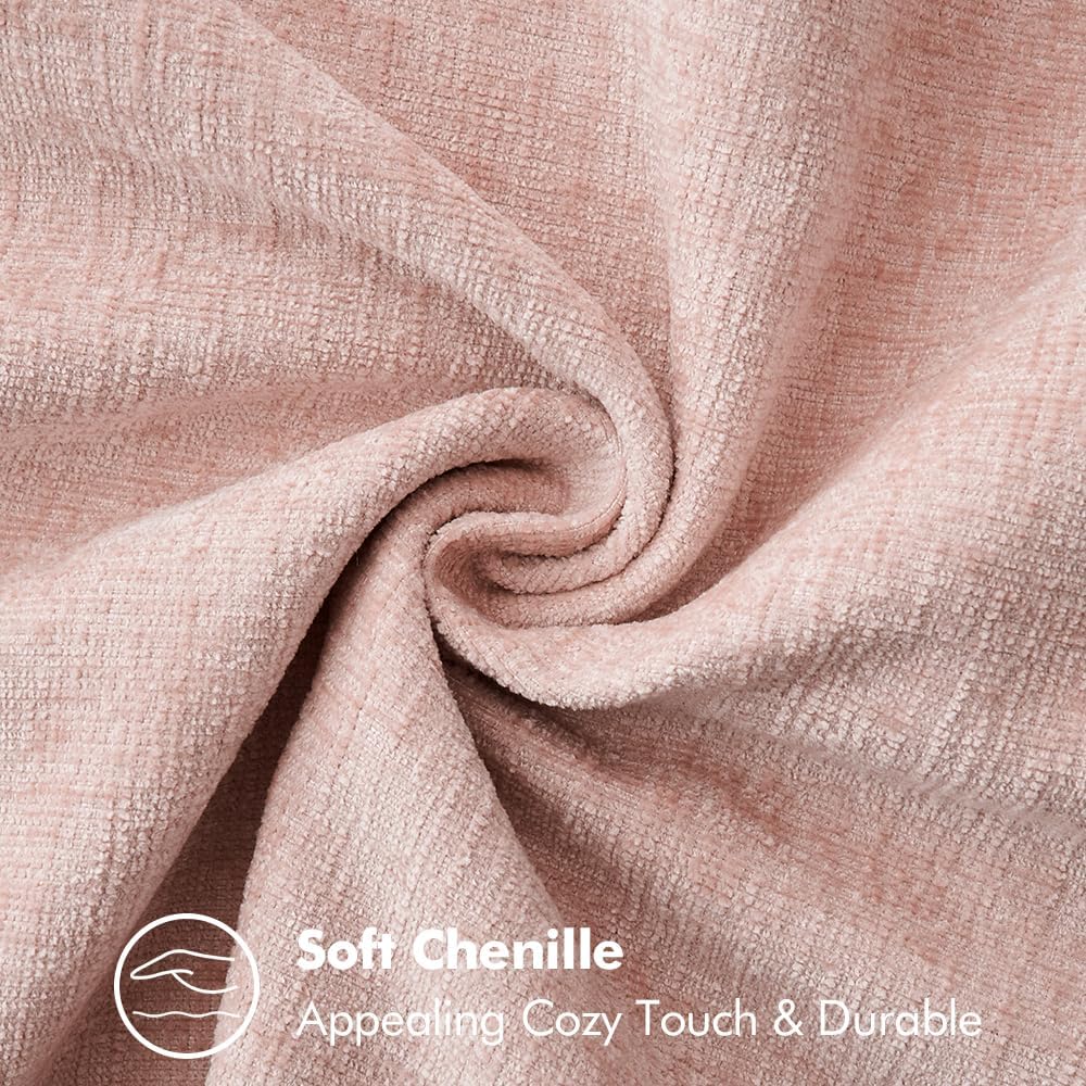 MIULEE Pack of 2 Couch Throw Pillow Covers 16x16 Inch Pink Farmhouse Valentine Decorative Pillow Covers with Stitched Edge Soft Chenille Solid Dyed Spring Pillow Covers for Sofa Bed Living Room