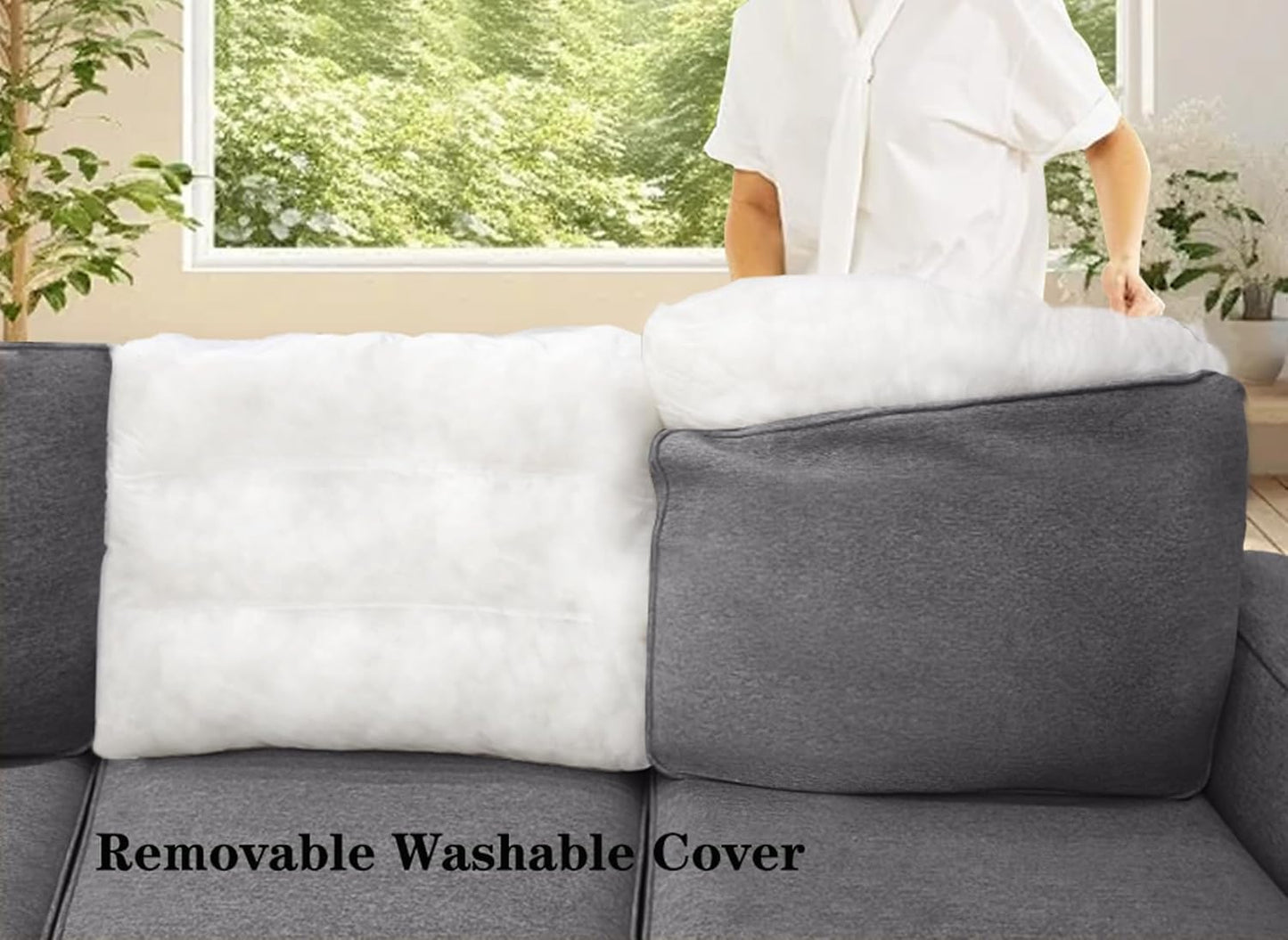 L Lengend Vansen Modular Sectional Sofa U Shaped Couch with Ottoman Modern Reversible Corner Sectional Couch for Living Room (Dark Grey, U Shaped Sofa-3)