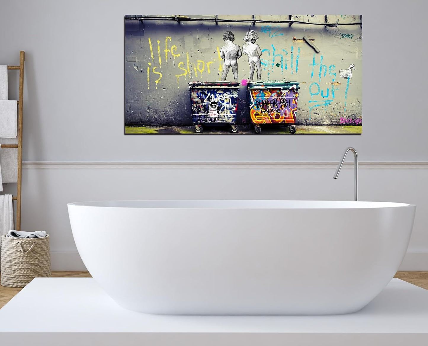 Graffiti Wall-Art - Large Abstract Art Wall Decor - Canvas Wall Art for Living Room Ready to Hang Size 59" x 29"