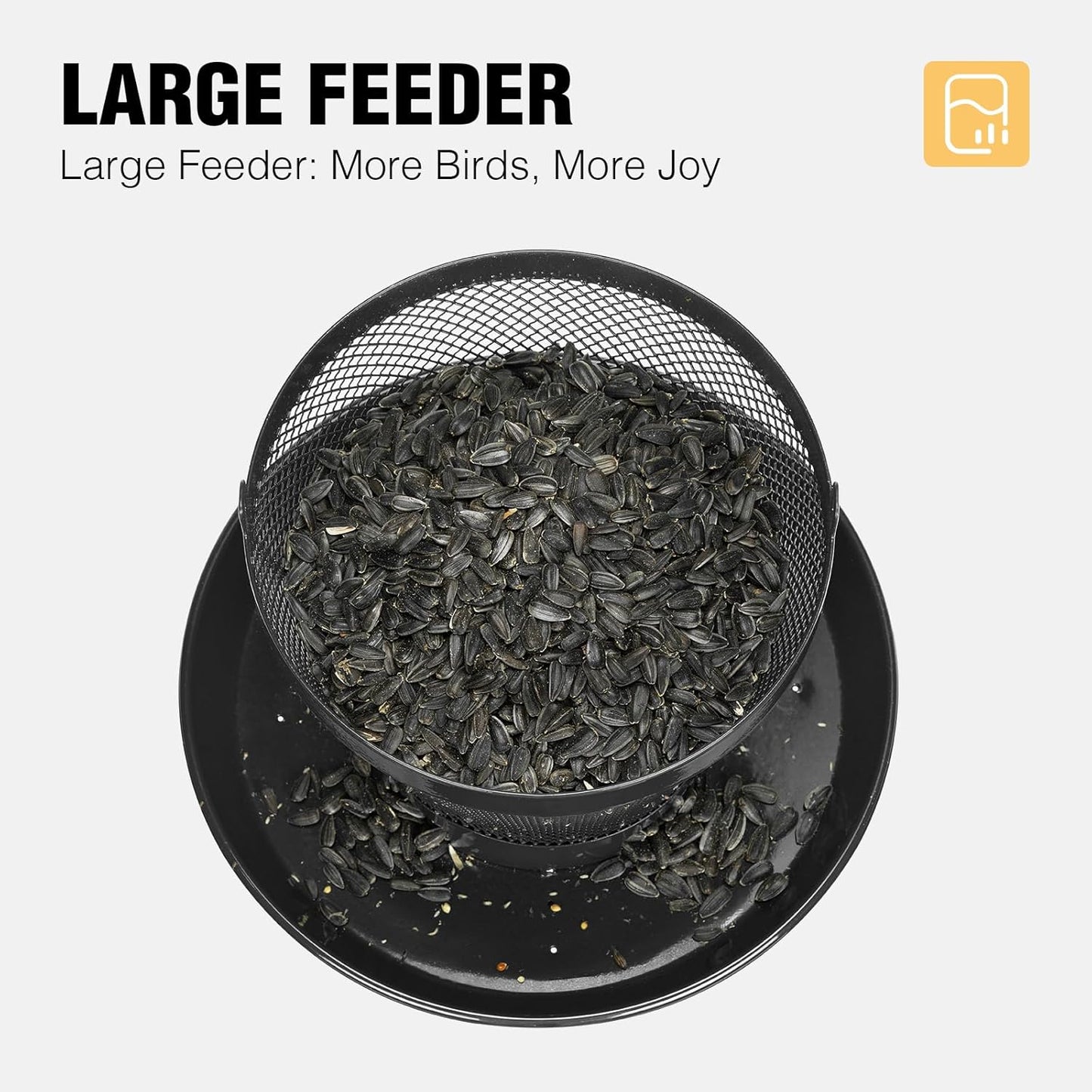 Veehoo Bird Feeders for Outdoors Hanging-Cardinal Bird Feeder with Weatherproof Dome, Wild Meta Finch Feeder for Outside 2.5 lbs Sunflower Seed Capacity, Black