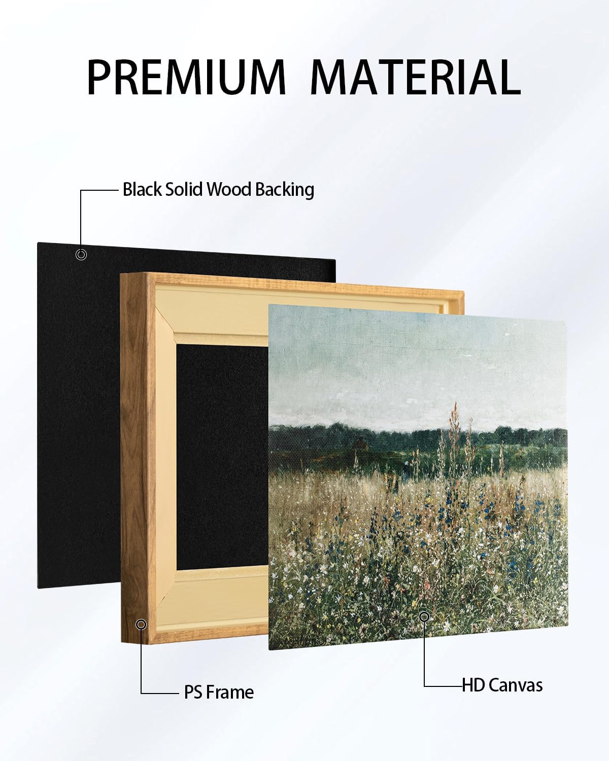 Framed Wall Art, Canvas Wall Art for Living Room Decor,Wall Decor Aesthetic, Country Nature Landscape Painting for Bedroom Bathroom Office Home Decor