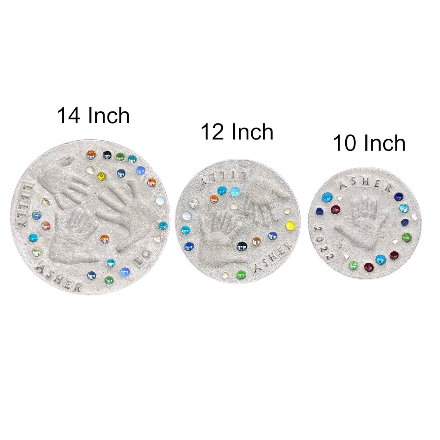 Large DIY Stepping Stone Kit, Handprint Stepping Stone, Mother's Day Gift, Footprint Stepping Stone (10 Inch)