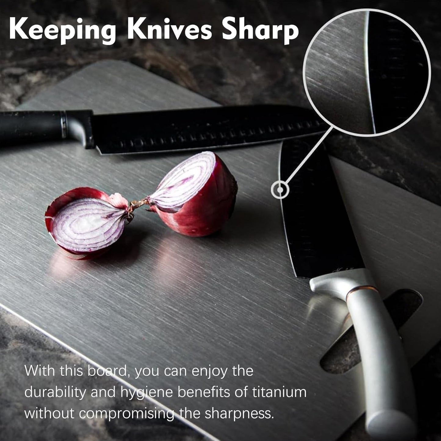 Titanium Cutting Board - 2 pack Titanium Cutting Boards for Kitchen,Double Sided Titanium Cutting Mat,Non Stick Chopping Board Easy to Clean（11.81 * 17.91in）