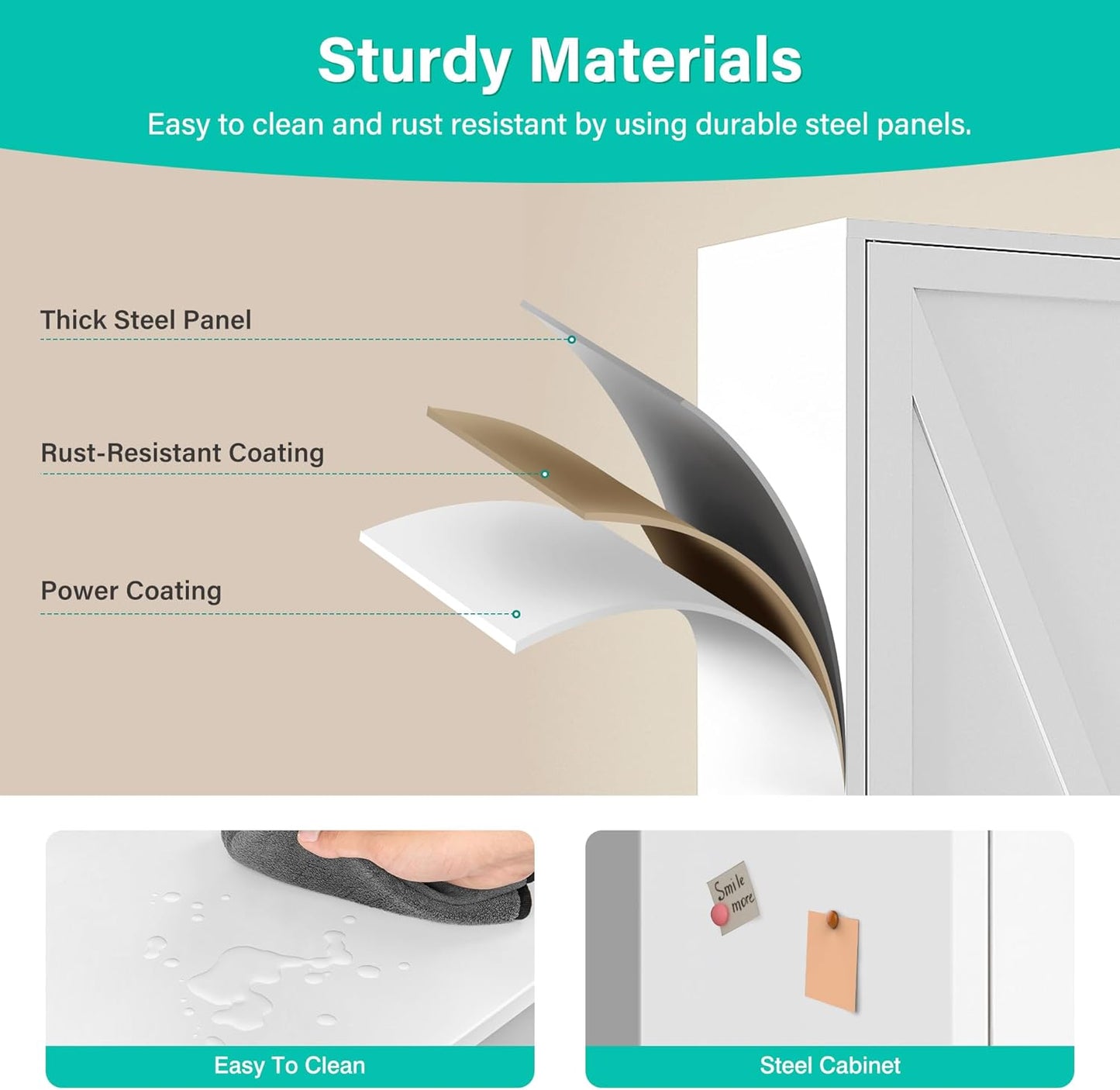 75" Tall Pantry Cabinet,Farmhouse Kitchen Pantry Storage Cabinets with 2 Doors and 5 Shelves,White Metal Storage Cabinet,Large Cupboard for Home,Kitchen,Dining/Living Room