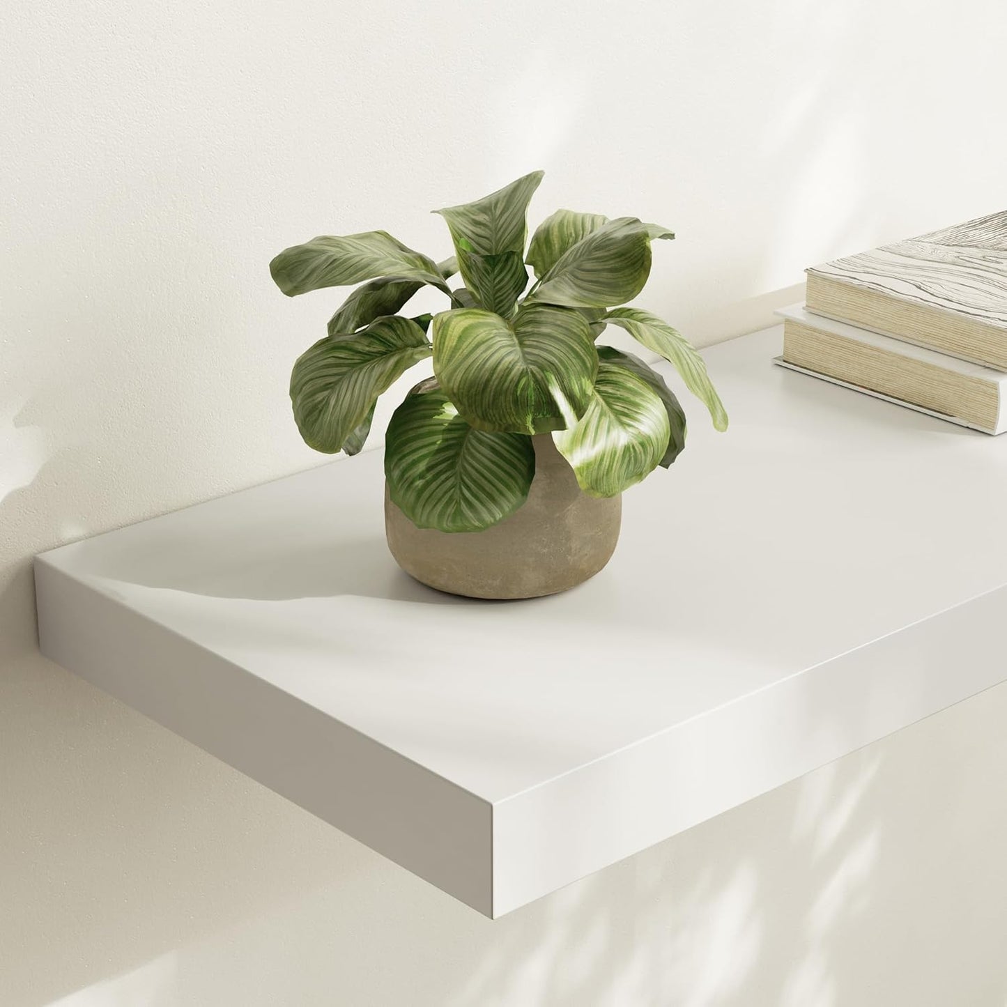 Large Floating Shelves for Wall Set of 2 Wooden Wall Shelves 30 in x 12.75 in x 2 in Room Decor Long Shelf with Invisible Wall Mount Bracket for Bedroom Kitchen Living Room White