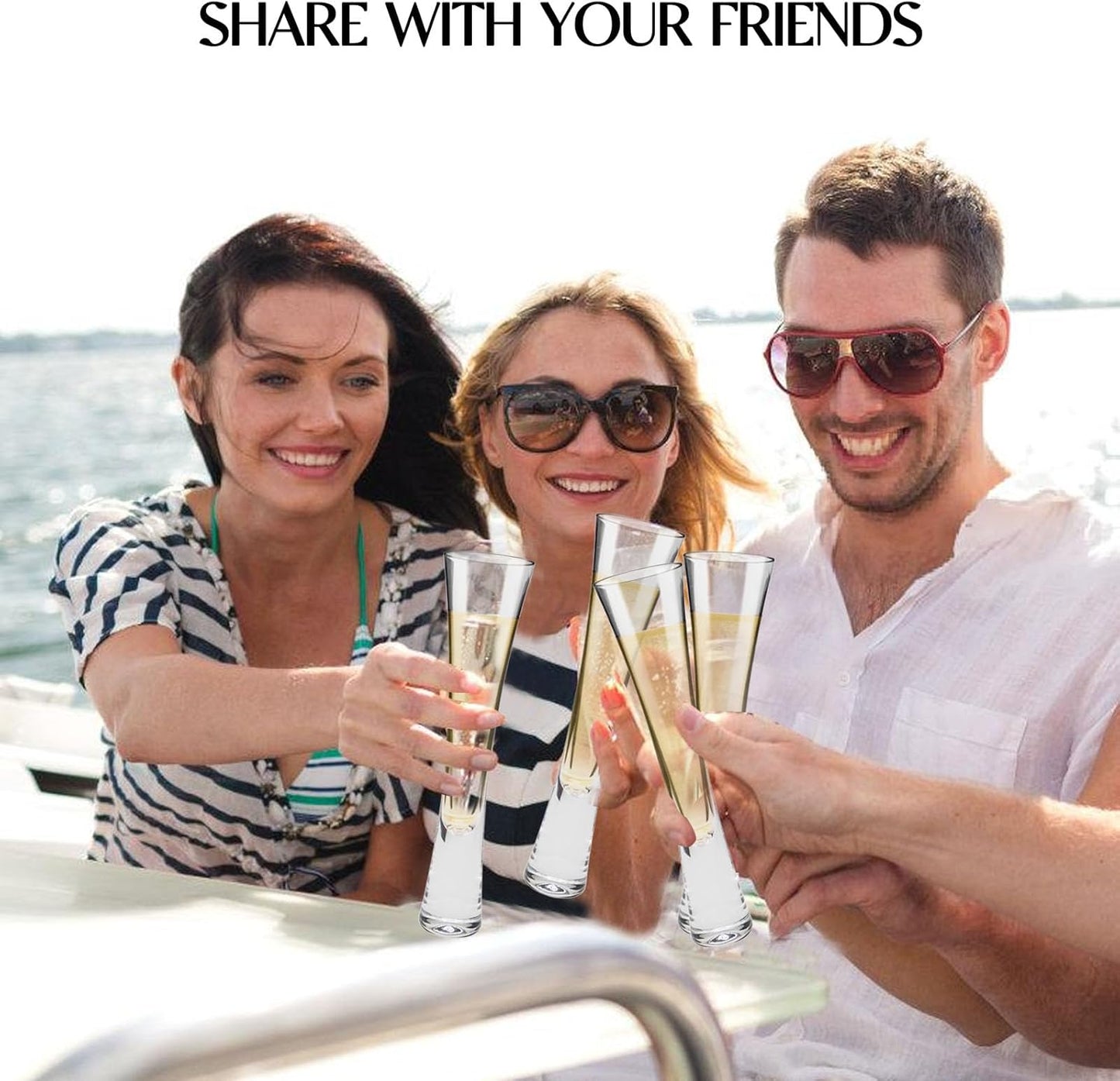 Champagne Flutes Set of 4, Hand Blown Crystal Champagne Glasses, Modern Unique Design, Lead-Free Prosecco Glasses, Elegant Toasting Glasses Gift for Wedding, Anniversary, Birthday, Christmas