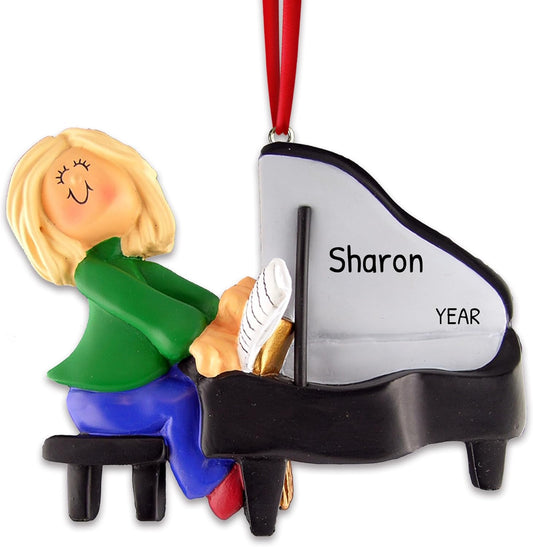 Personalized Piano Ornament 2025 for Piano Teachers, Students, or Musicians – Custom Music Ornament with Keyboard and Notes – Keepsake for Pianists, Recitals, or Tree Decoration