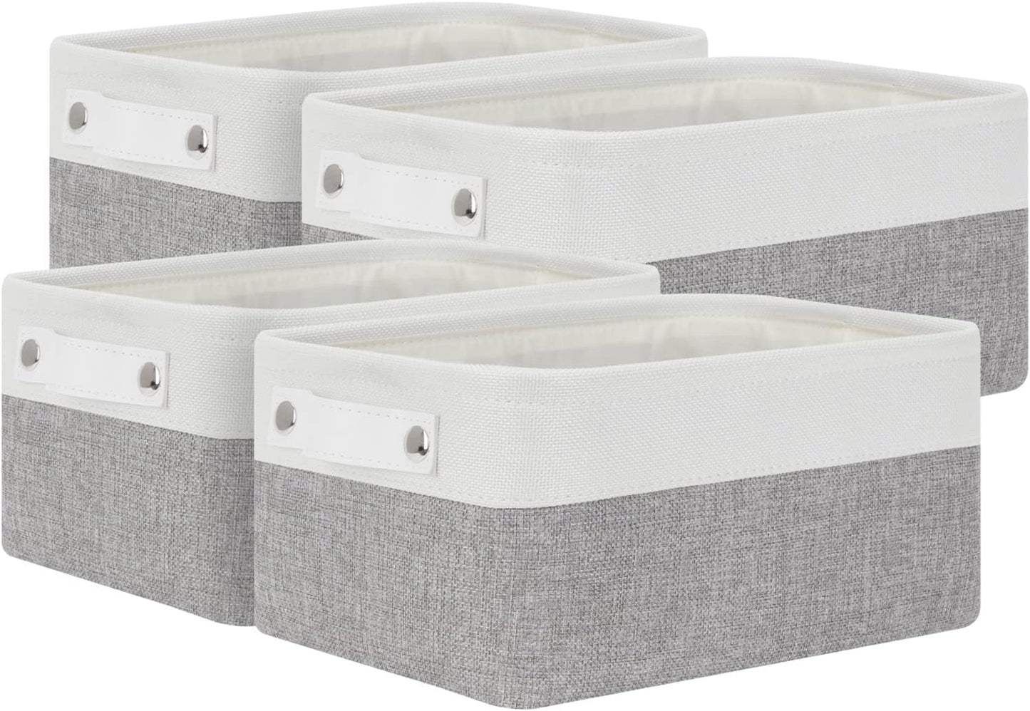 Bidtakay Small Storage Baskets for Organizing [4-Pack] Fabric Storage Bins for Baby Organizer Shelf Baskets for Nursery Storage Collapsible Closet Storage Bins for Home Organization - 11.8x7.8x5 In