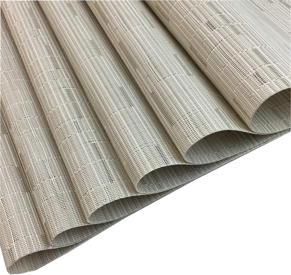 Red-A Placemats Set of 6 for Dining Table Heat-Resistant Washable Place Mats Woven Vinyl Kitchen Table Mats Easy to Clean,Cream