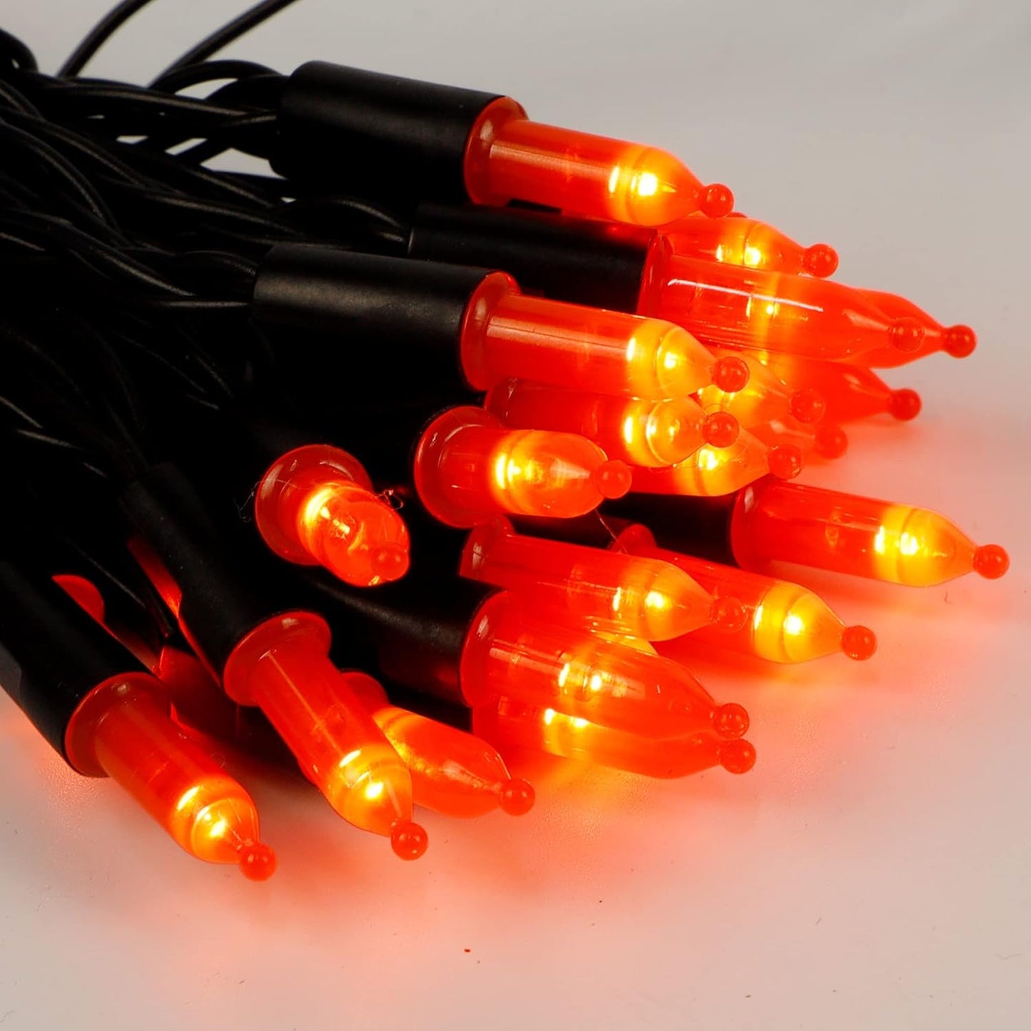 WATERGLIDE 50 LED Outdoor Halloween Lights, 16 FT Mini String Light with 8 Modes, Waterproof Battery Operated Tree Lights for Indoor Outdoor Patio Garden Party Wedding Decoration, Orange