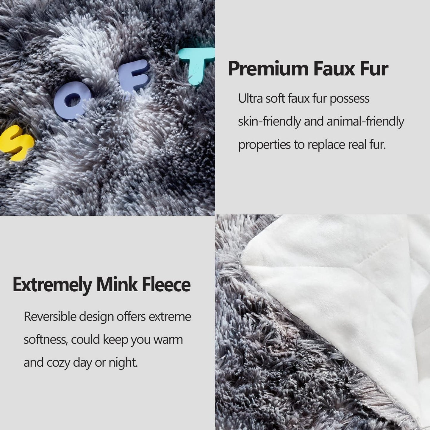 GONAAP Fuzzy Faux Fur Throw Blanket Tie-dye Marble Black Super Soft Cozy Plush Fuzzy Shaggy Blanket for Couch Sofa Bed (Tie-dye Marble Black, Throw(50"x60"))