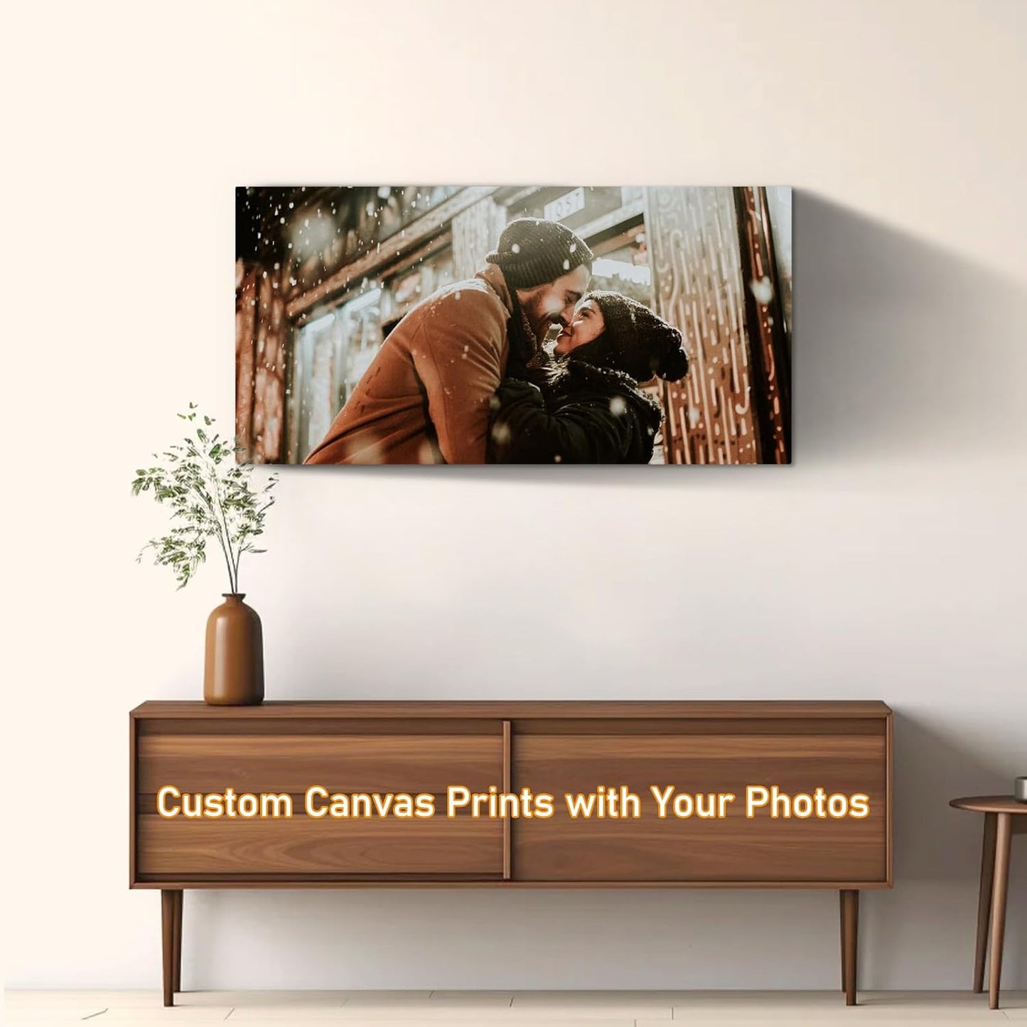xzartdiy Custom Canvas Prints with Your Photos - Personalized Picture Print Customized Gifts for Family Home Office Wall Art Decor, Wrapped Canvas 16x8inch