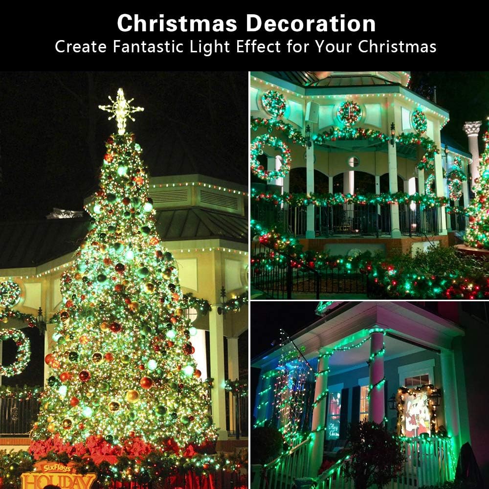 Brizled Green Christmas Lights, 33ft 100 LED Christmas String Lights, 120V UL Certified Plugin Xmas Tree Light Connectable Waterproof Mini Xmas Light for Home Tree Halloween Indoor Outdoor Decorations