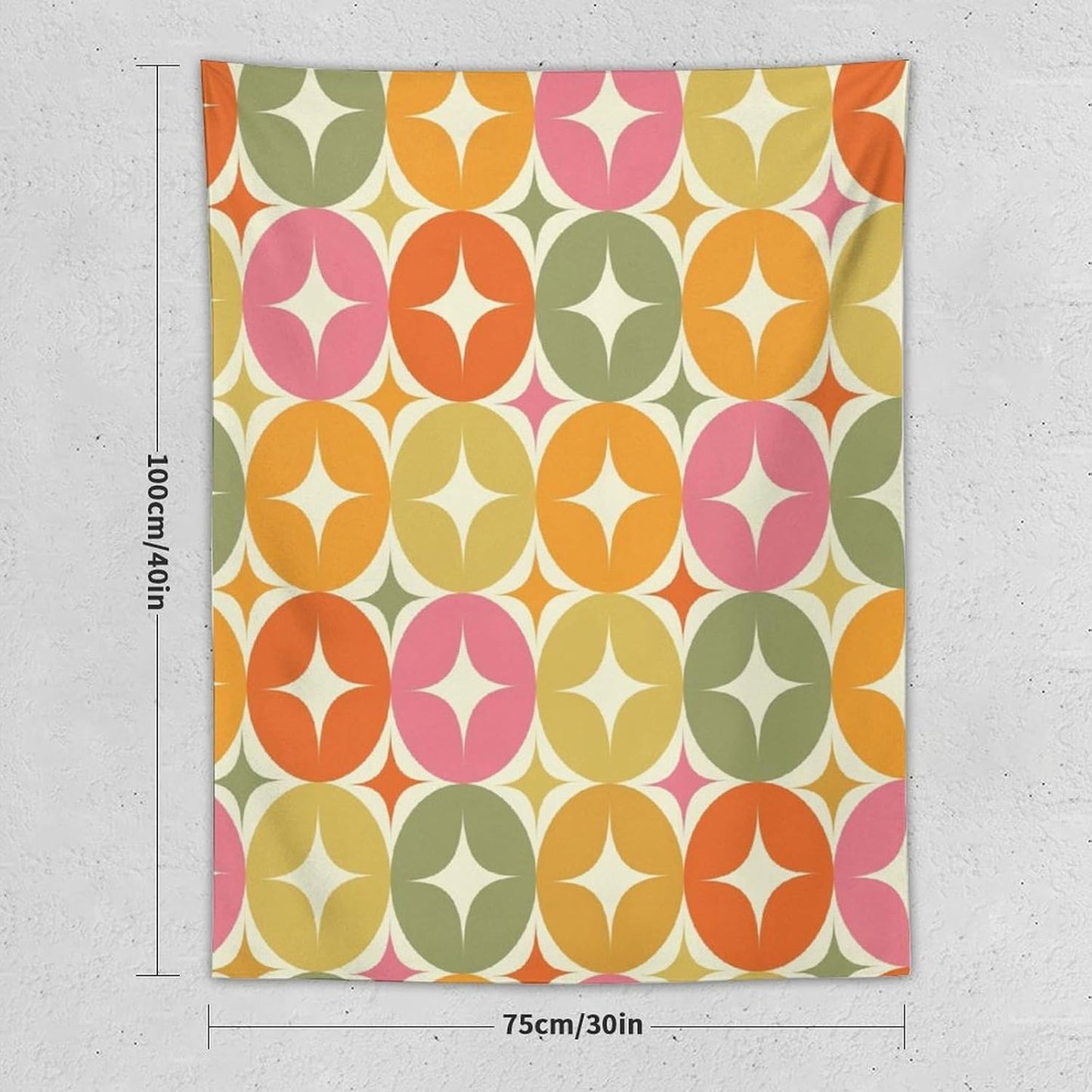 ICMOLYYENLO Abstract Cat Tapestry, Medieval Abstract Atomic Star Cat Vintage Home Wall Hanging Art Tapestry for Bedroom Living Room Dormitory 60x80 Inch