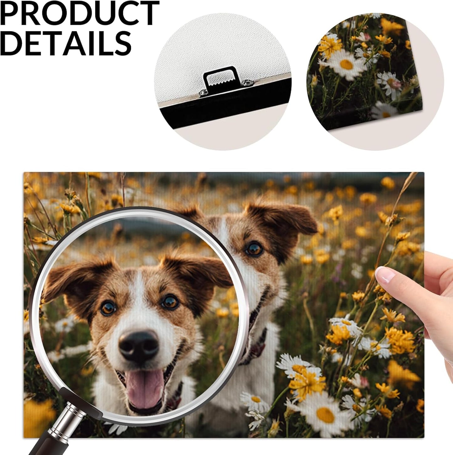 Custom Canvas Wall Art with Photo, Personalized Portrait Frame with Wedding Baby Pet Family Picture, Custom Poster for Living Room Wall, Personalized Picture Gifts for Anniversary Multiple Sizes