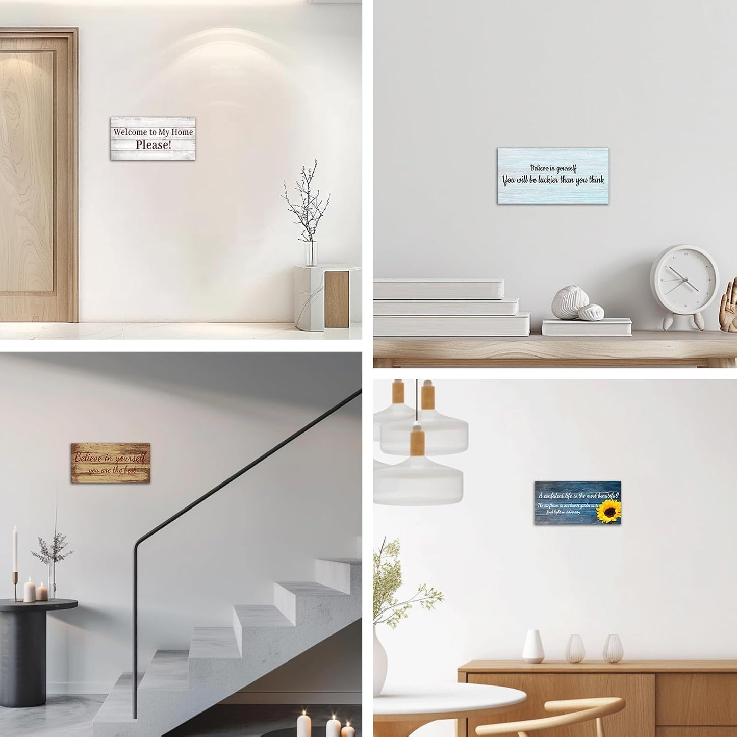 CHAOSETKEN Custom Text Sign Wall Art Personalized Family Quote Wall Decor Family Sign Canvas Prints Customized Wood Text Quote Pictures Rustic Farmhouse Decor Framed (12L x 6W)