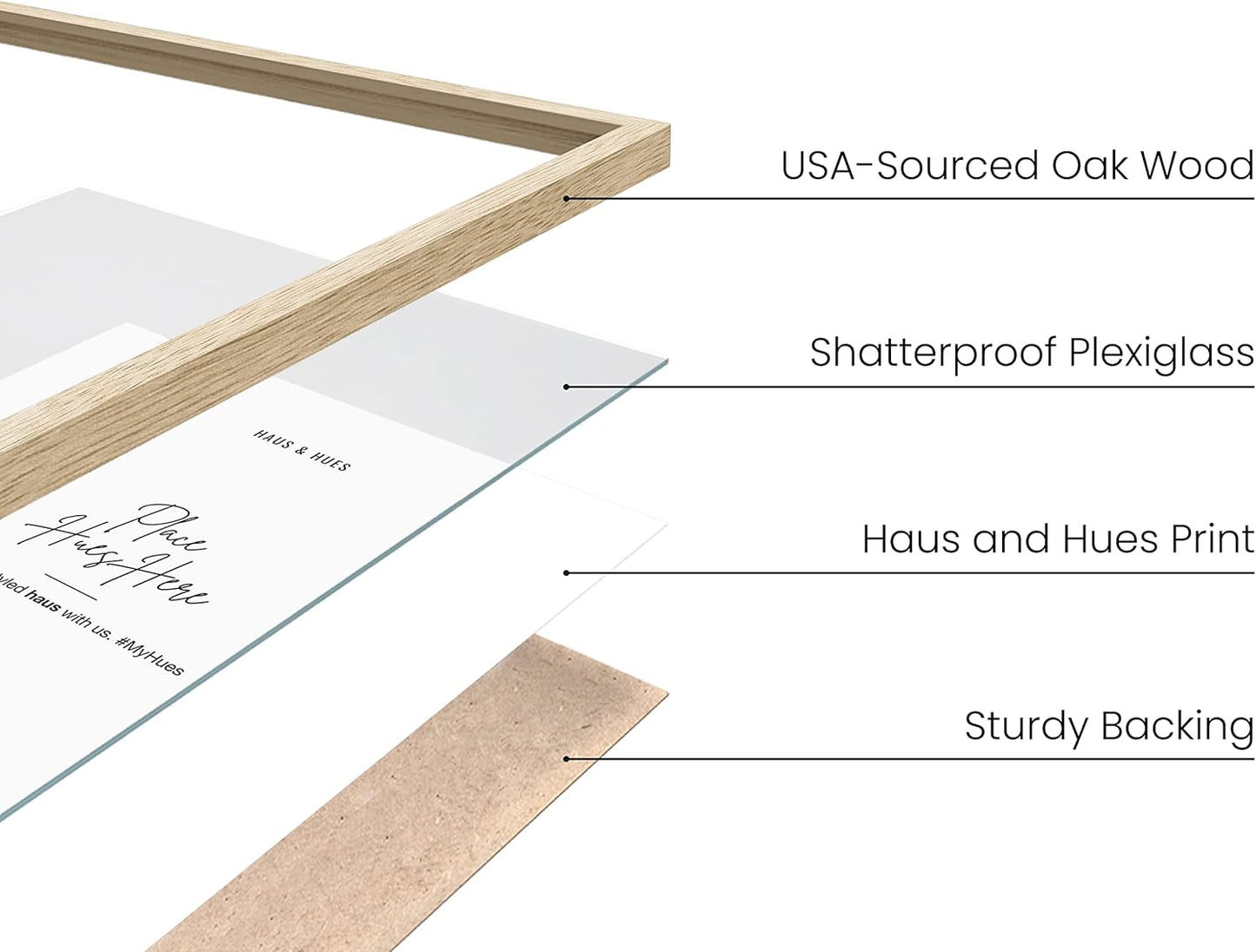 HAUS AND HUES 11x17 Picture Frame Set of 9-11 X 17 Frame Wood Picture Frames, 11x17 Poster Frame Wooden Picture Frames, 17x11 Picture Frame Wooden Frames, Frame 11x17 Natural Wood Frame