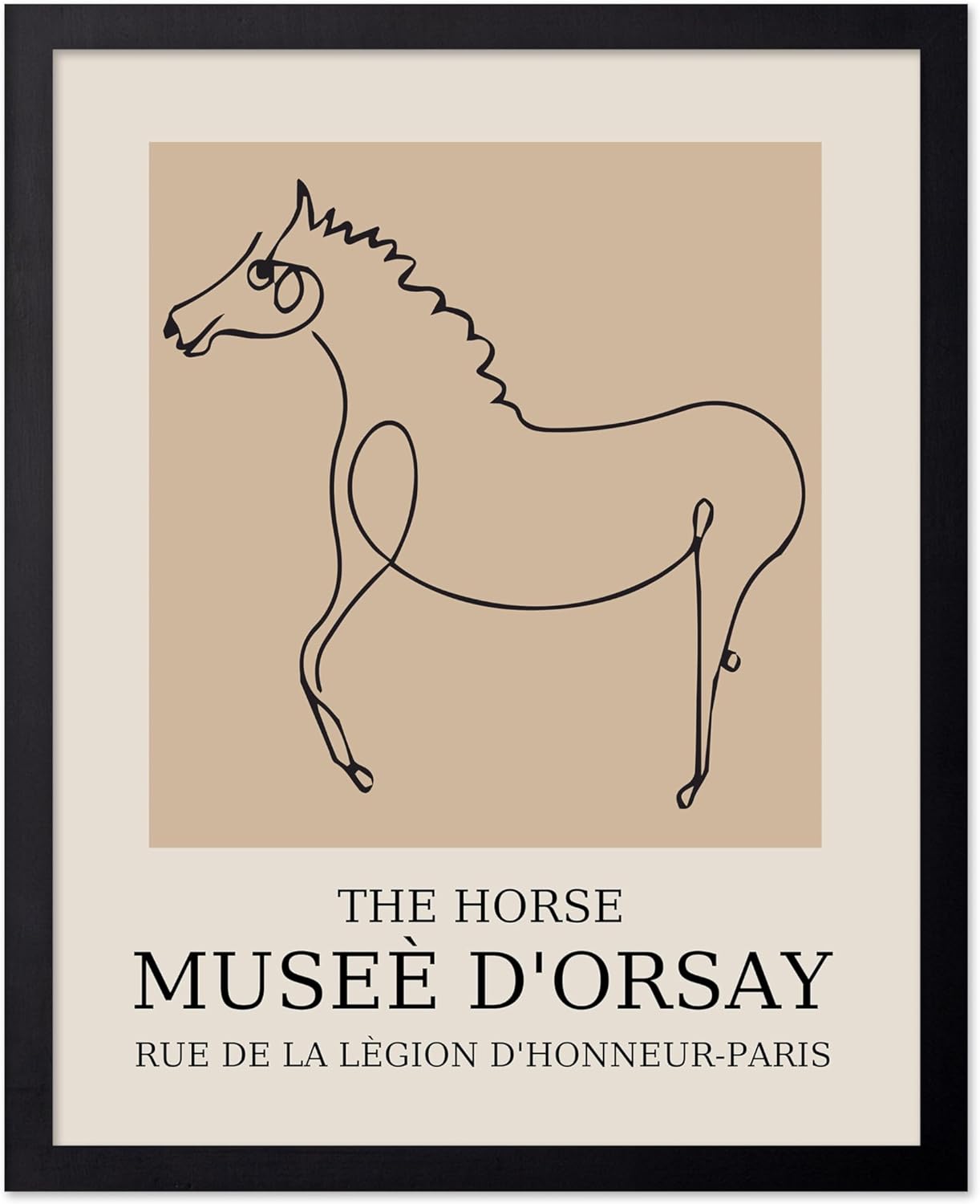 Poster Master Vintage Poster - Retro Horse Print - Line Drawing Art - Sketch Art - Gift for Boys, Girls & Animal Lover - Minimal Wall Decor for Kid's Room or Nursery - 8x10 UNFRAMED Wall Art